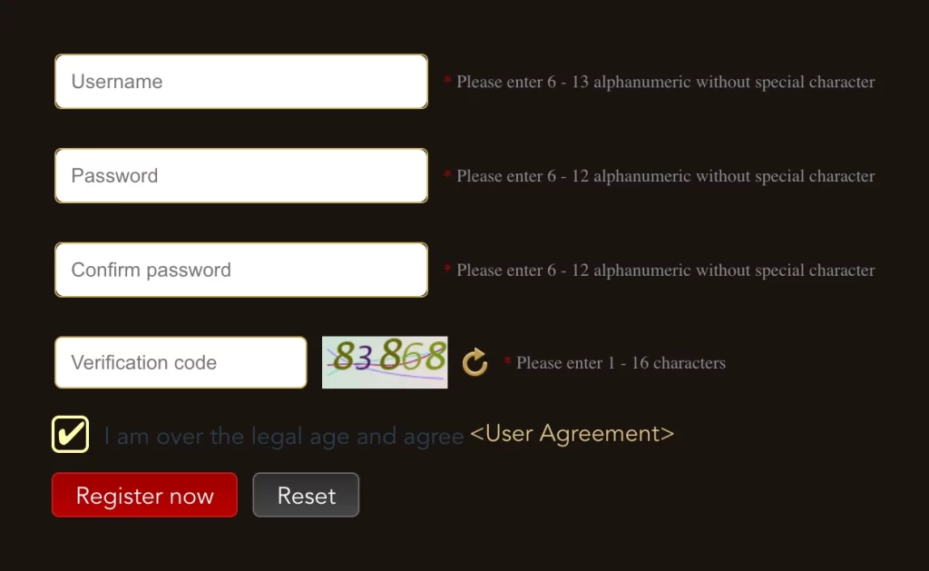 JJWIN app showing registration screen on smartphone